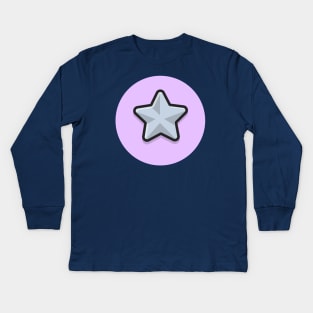 Silver Star Cartoon Vector Icon Illustration Kids Long Sleeve T-Shirt